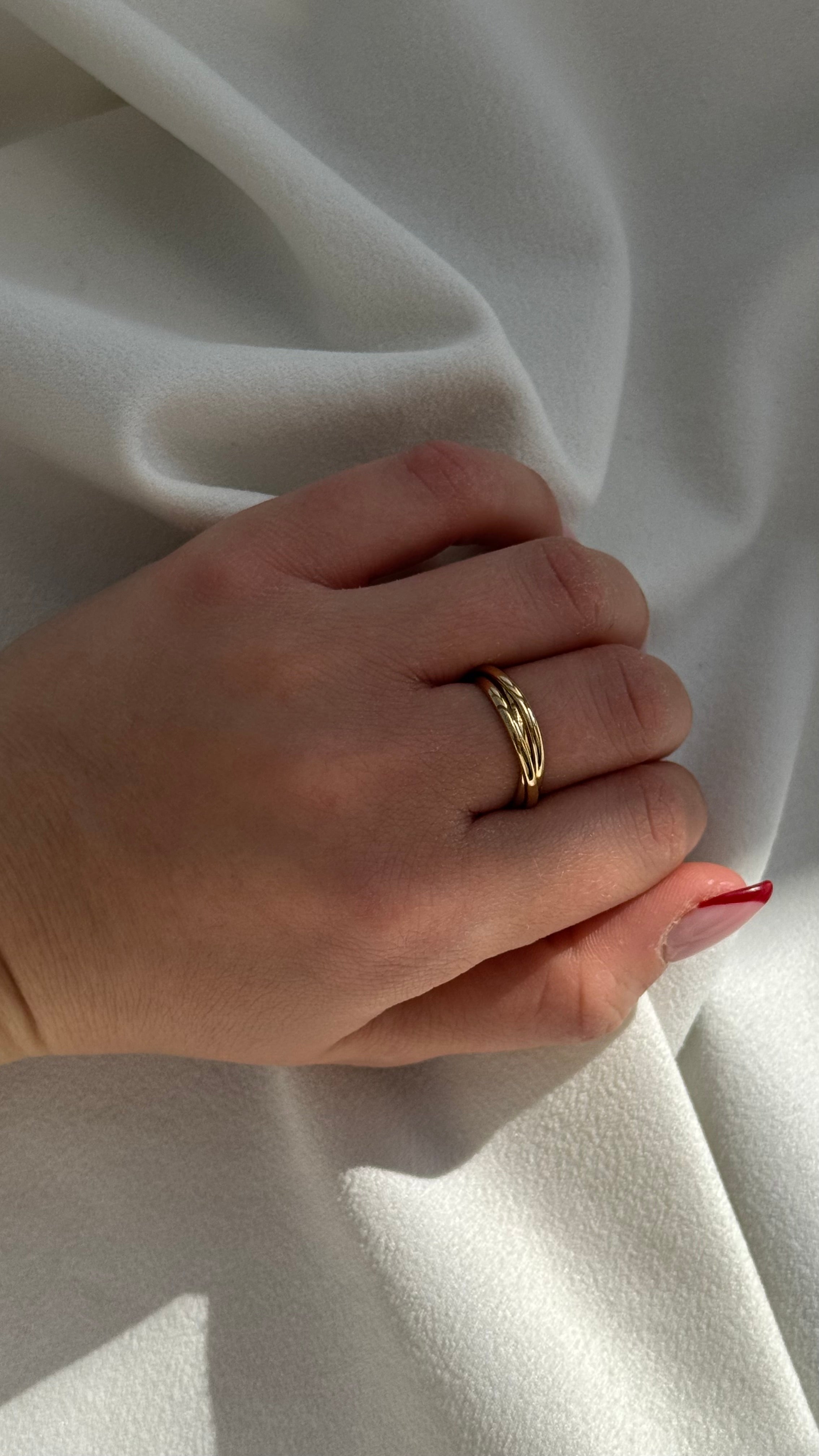 טבעת טריו זהב