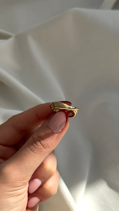 טבעת טריו זהב