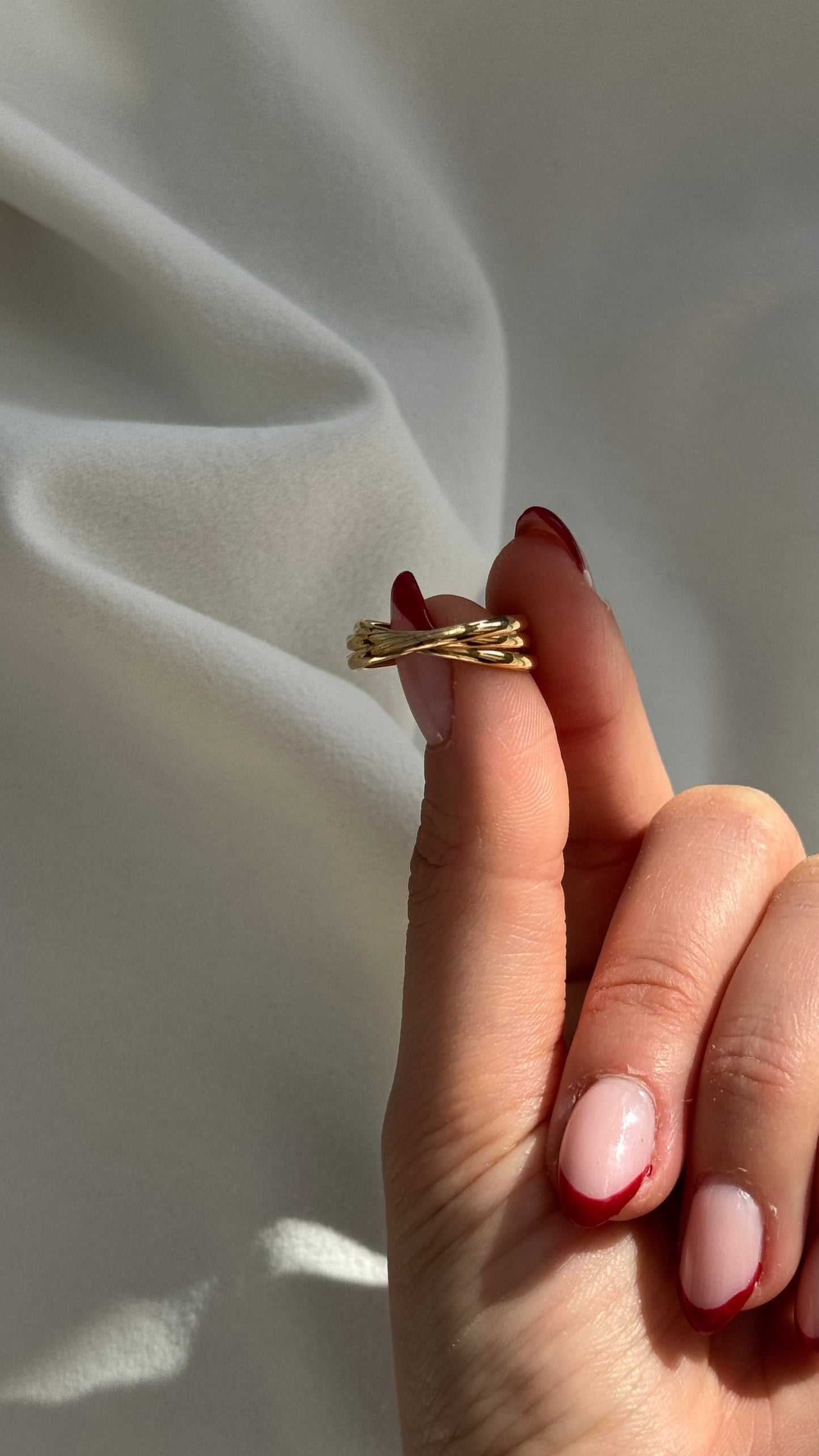 טבעת טריו זהב