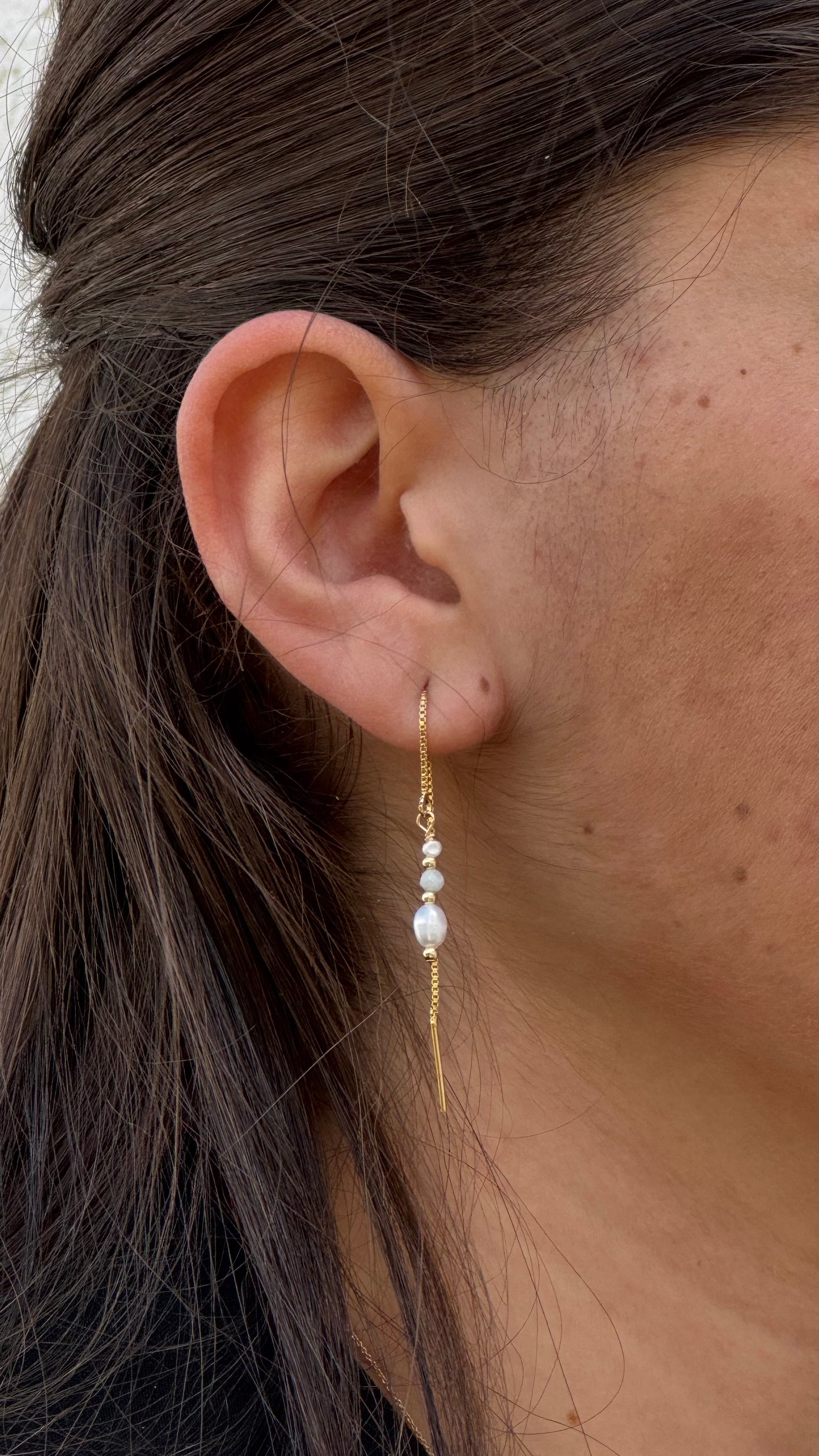 עגילי לני אקוומרין