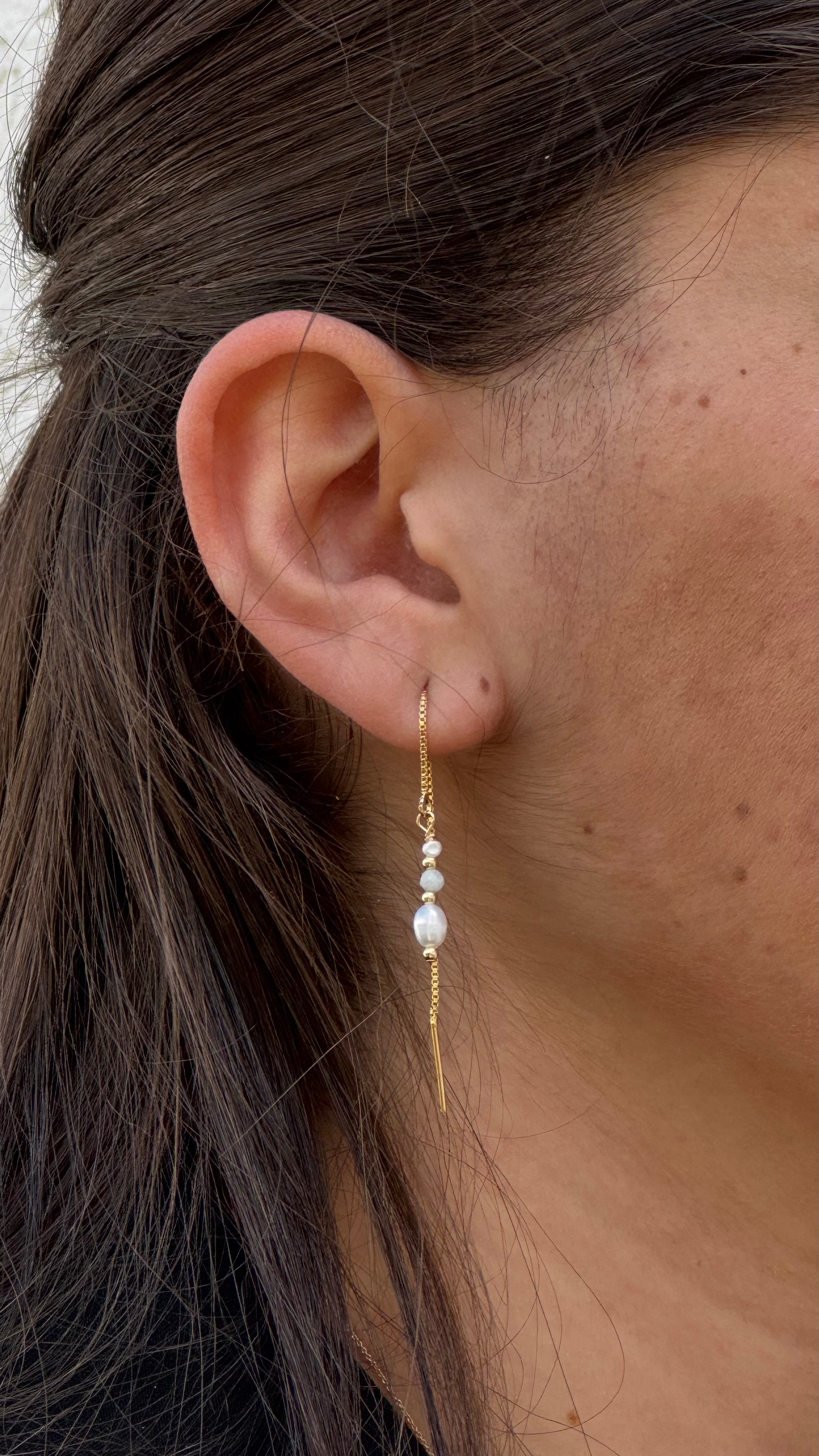 עגילי לני אקוומרין