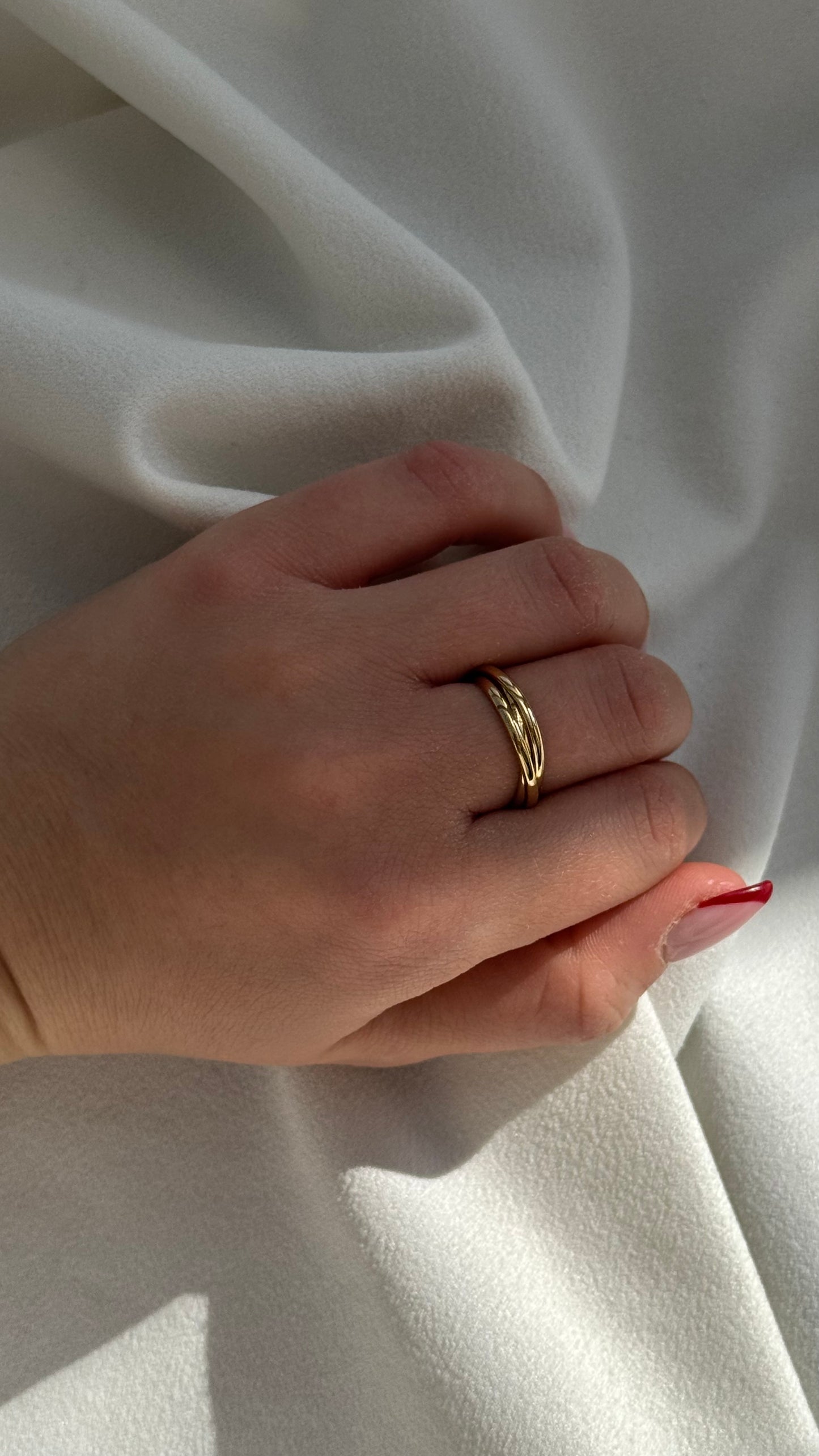 טבעת טריו זהב