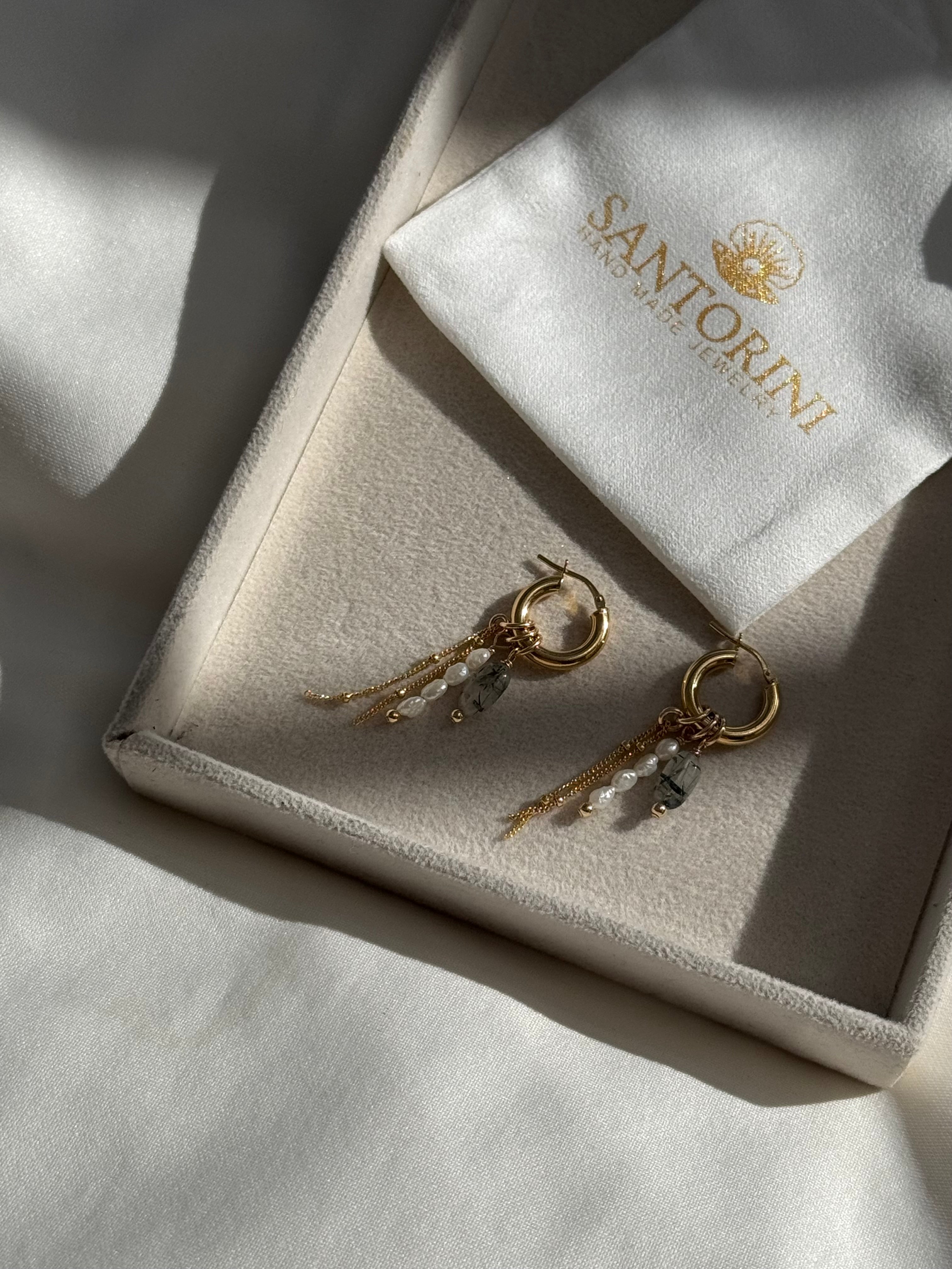 עגילי חישוק טוויסט זהב